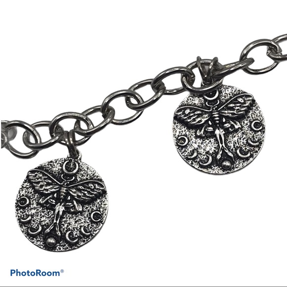 Luna Moth with Moon Cycle Charm Bracelet - Picture 3 of 3